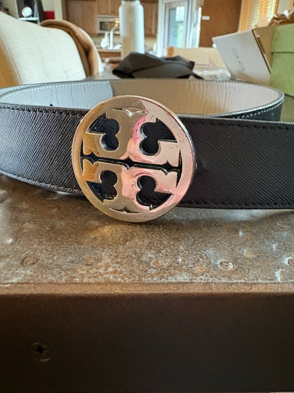 Reversible Tory Burch Women's Belt (Grey and Black)